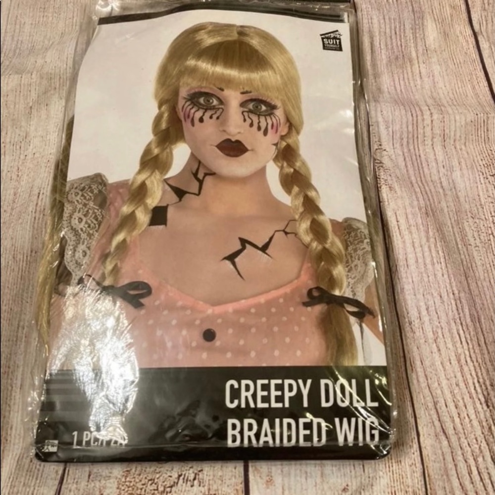 Adult Teens Creepy Doll Costume Wig NEW - Picture 3 of 3